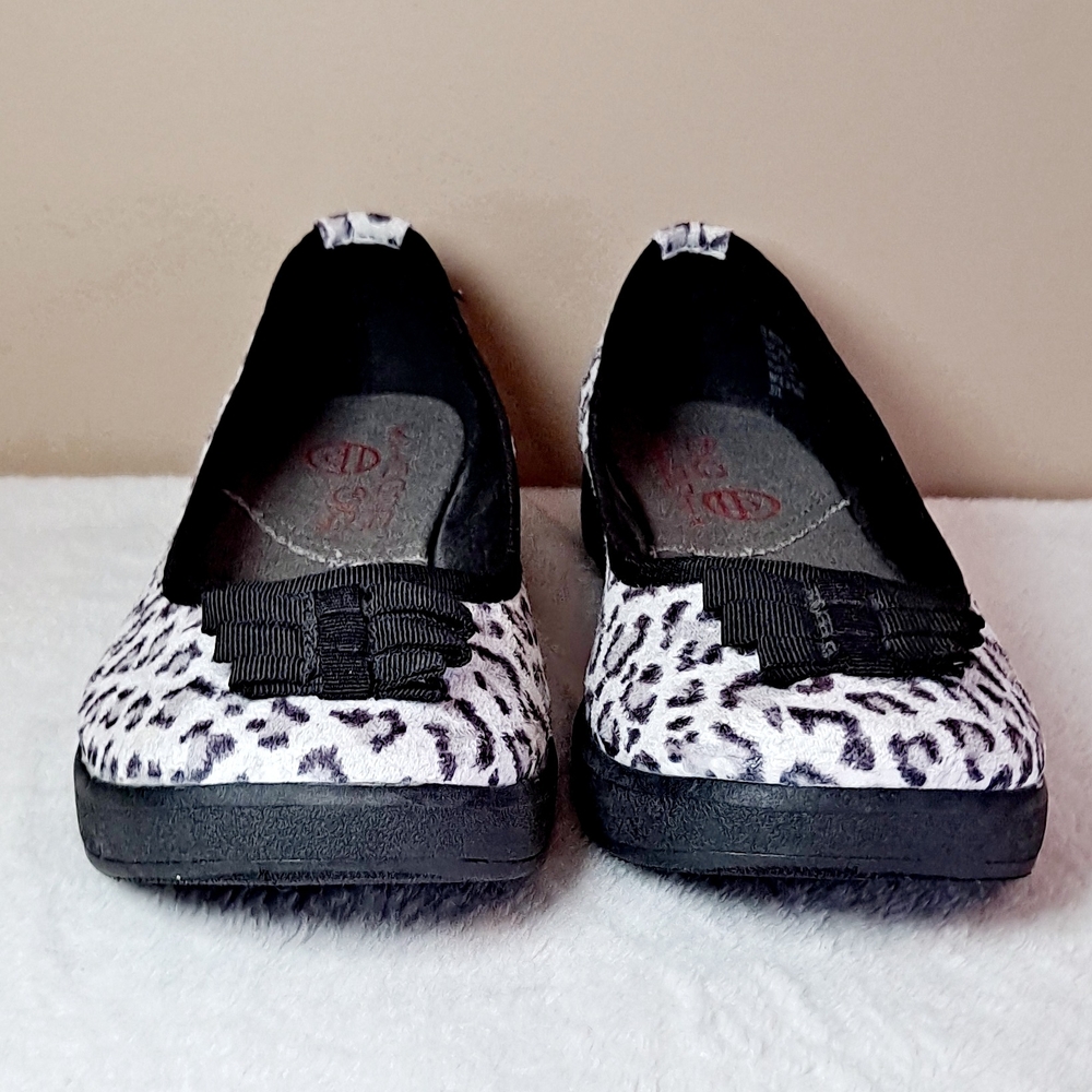 Big Buddha Black and White Flats with Dalmatian Print